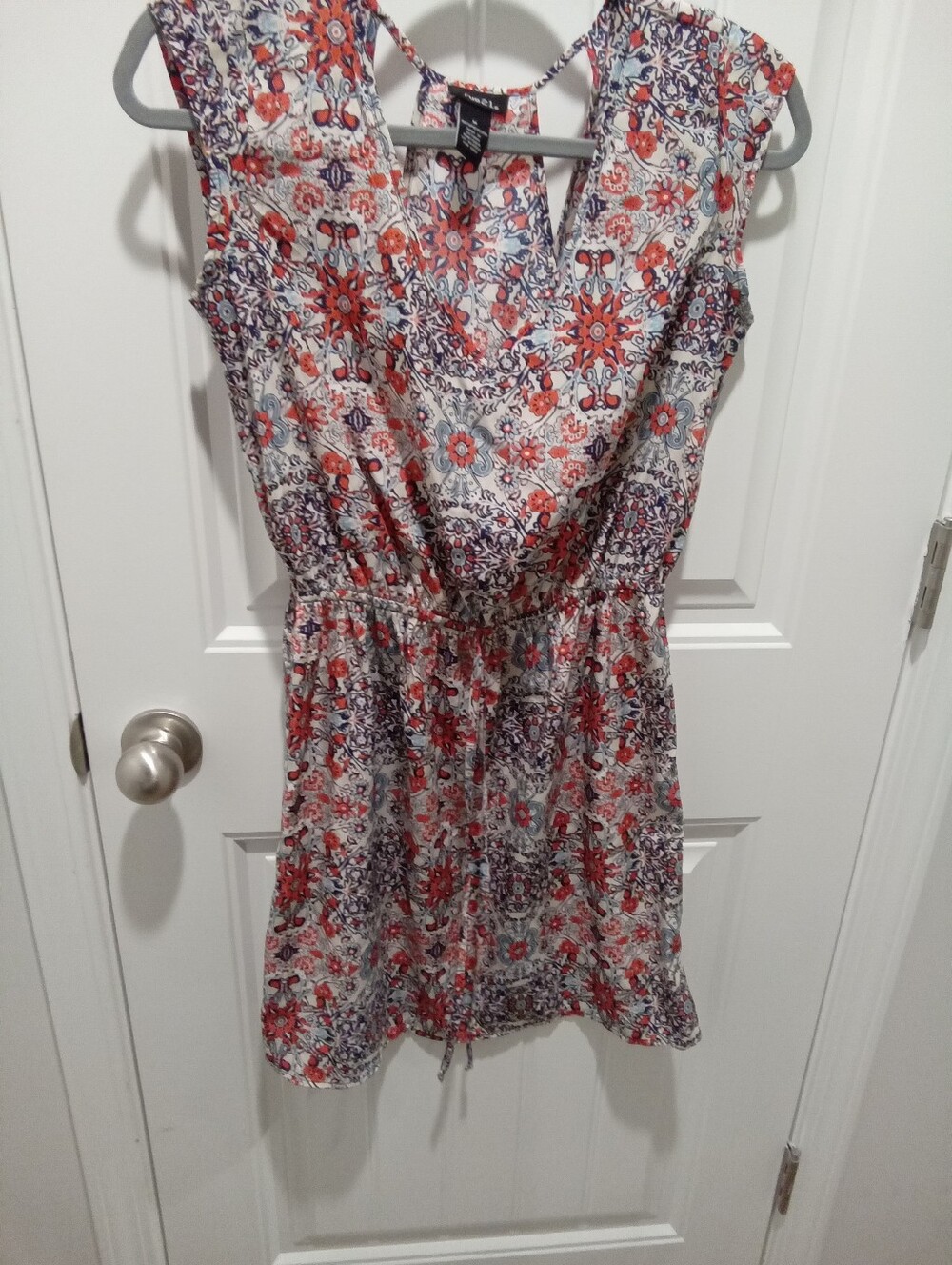 2-$10... Rue 21 Size M Floral Print Summer Dress Blue And Coral